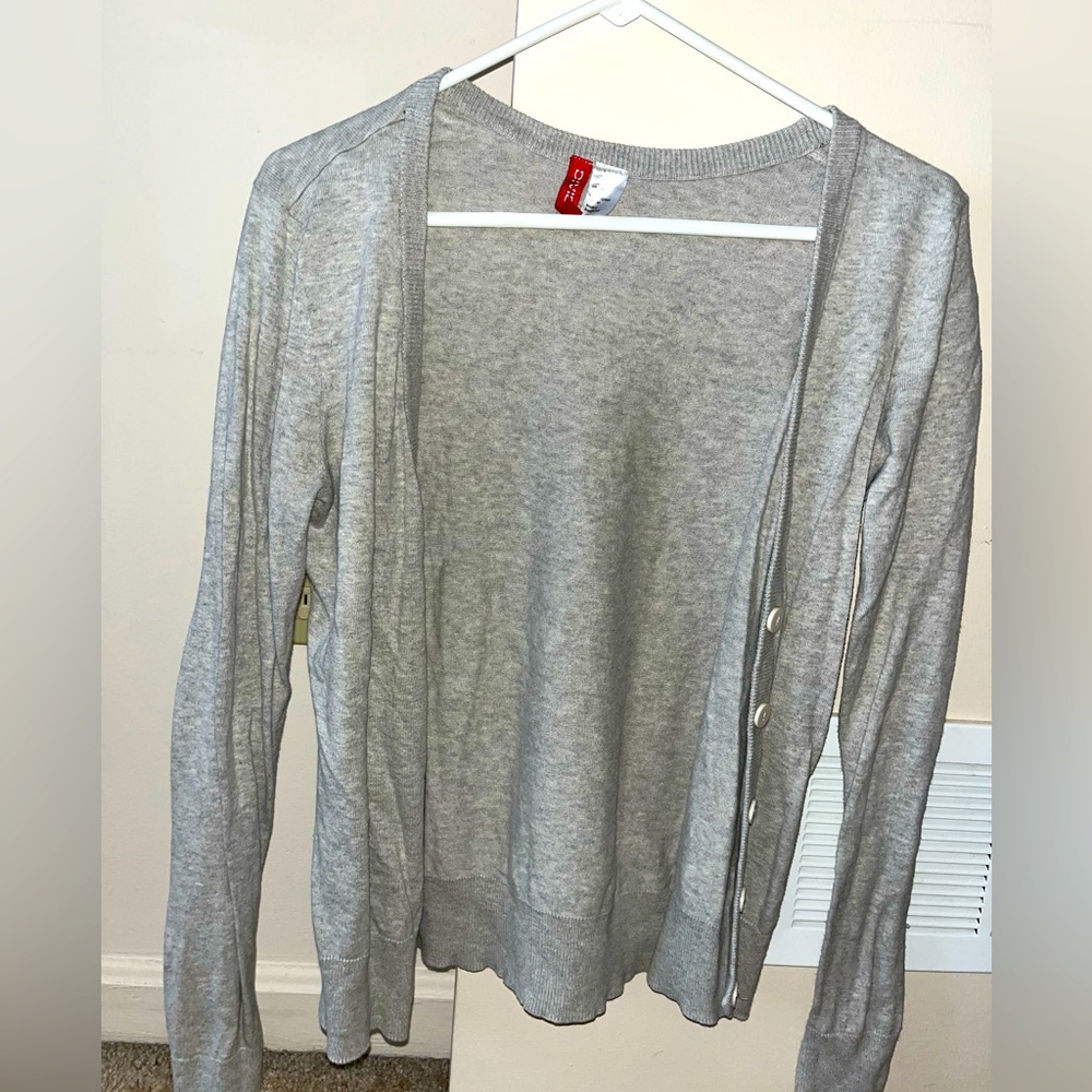 Gray cardigan